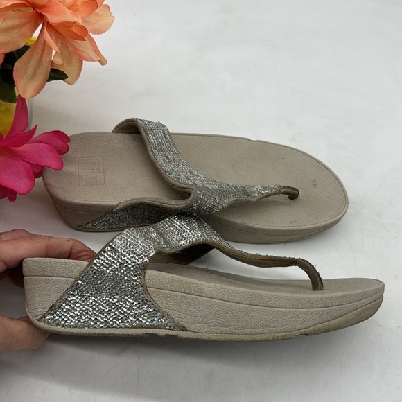 Fit Flop Sparkly Gray Thong Sandal Size 5 FFT5038FFT - Picture 4 of 9